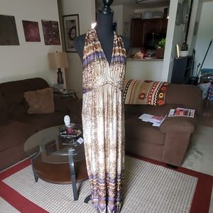 Shoreline L/XL Brown Multi-Color Maxi Dress